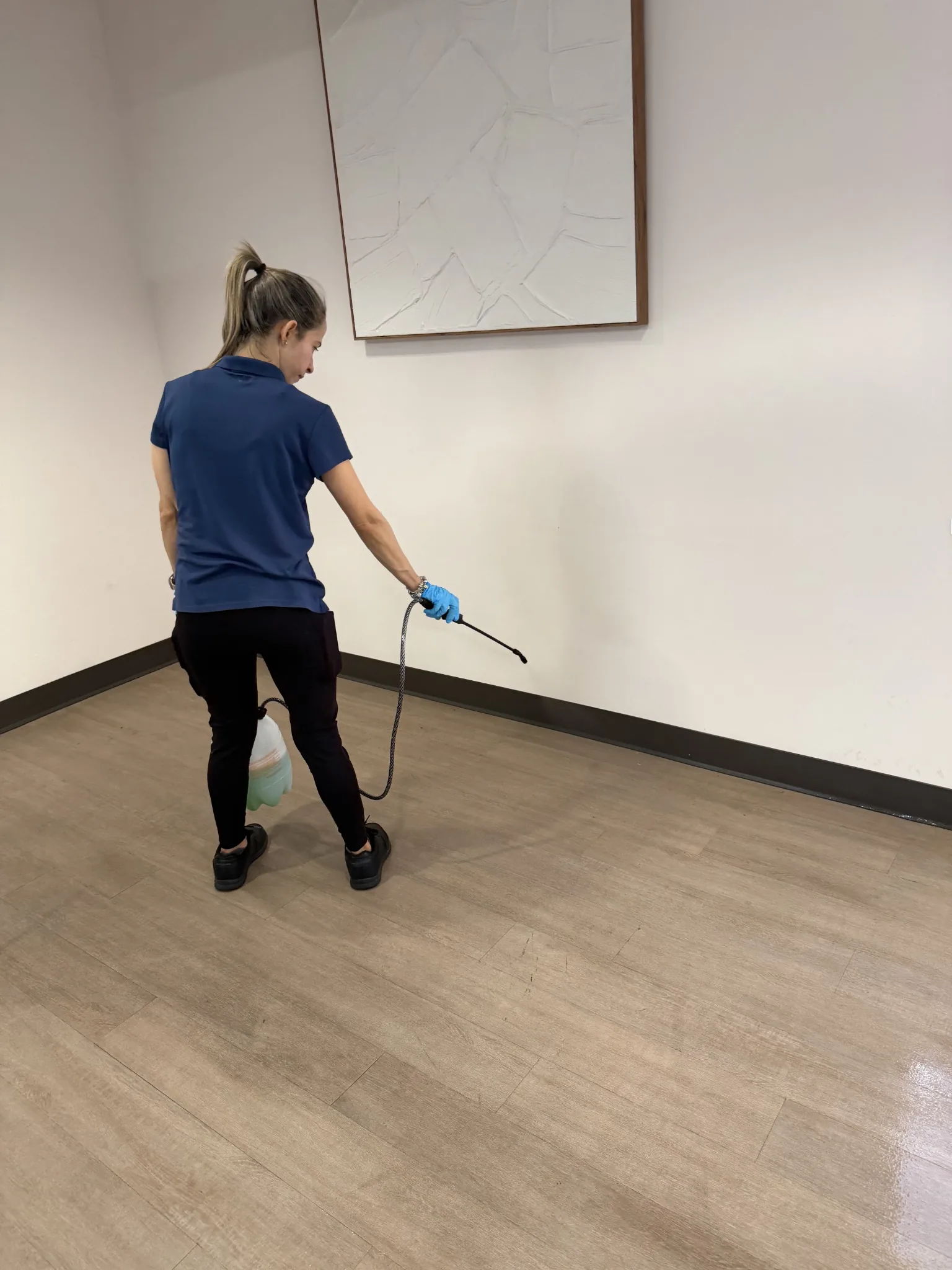 A1 Alpha Clean floor treatment in progress