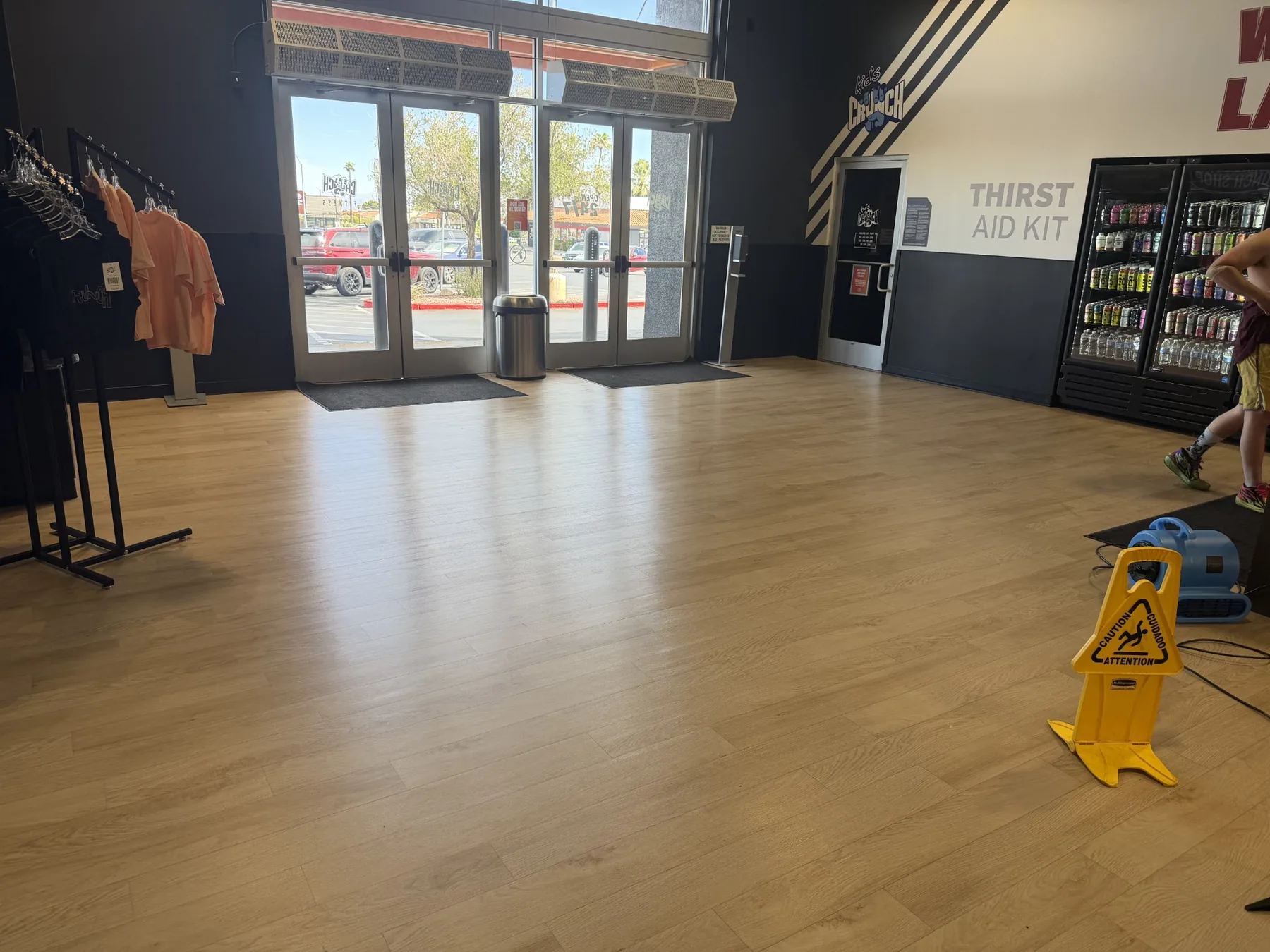 Clean commercial gym floor