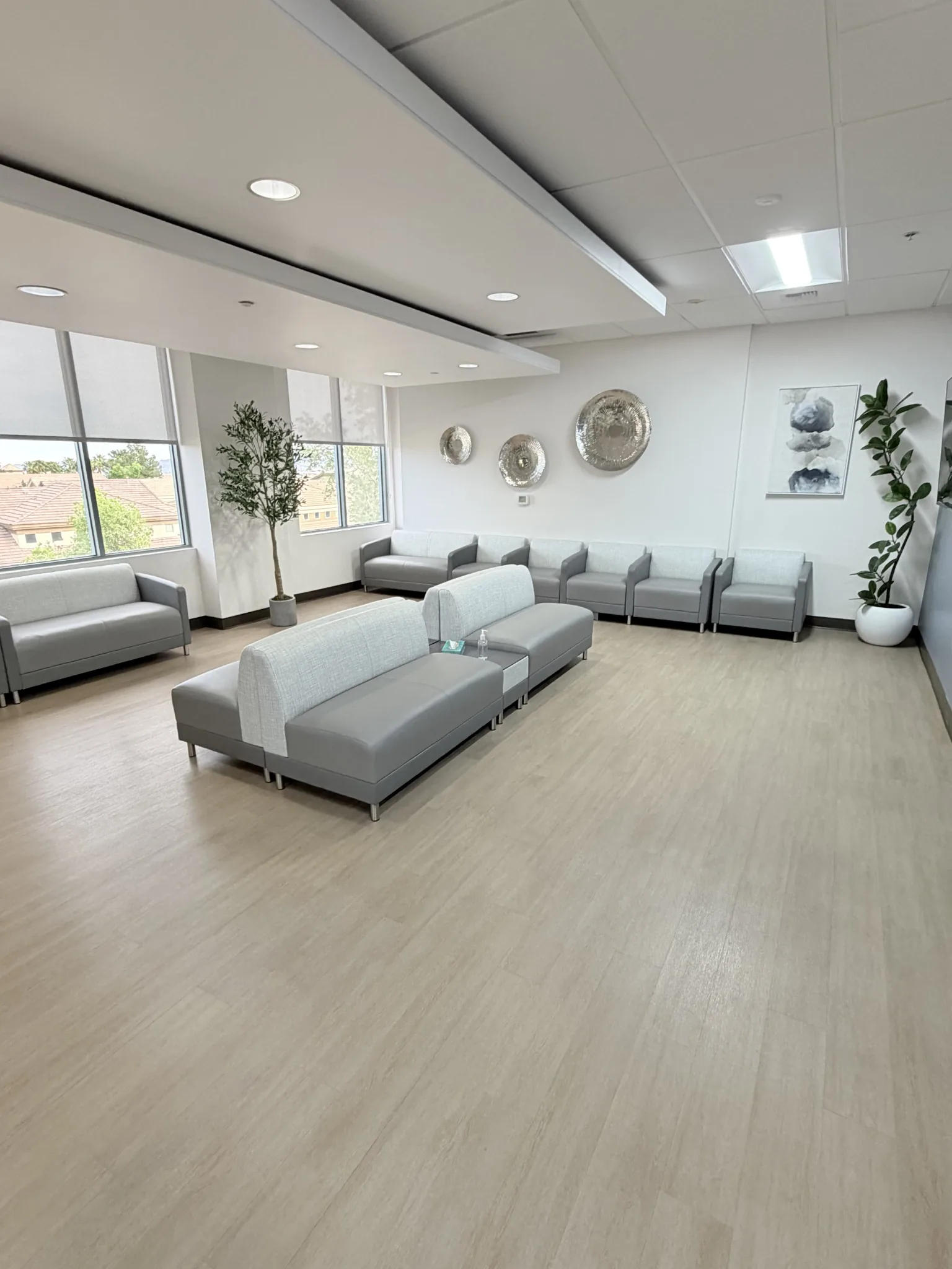 Clean commercial waiting room